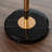 Adjustable height marble top side table with black base, modern decorative pedestal end table for living space-1129758907