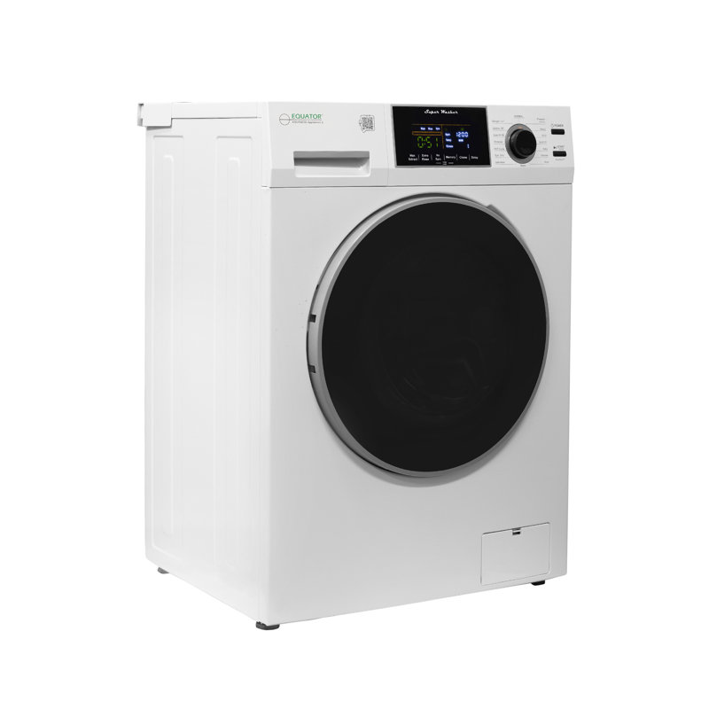 Equator Compact Washer 1.6cf/15lbs Sani Allergen Pet Cycle 15 Programs 110v, White