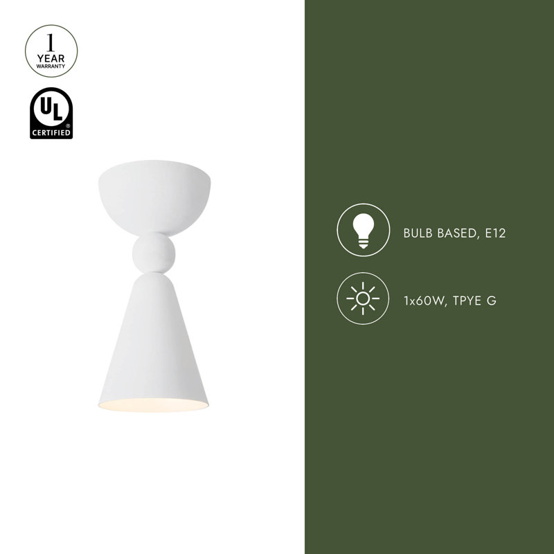 Murphy 1 - Light Semi Flush Mount, Antique White