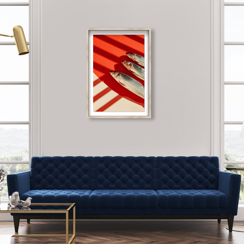 Coast Catch Print by Oliver Gal, 37.5"H x 25.5"W, Natural Oak Shadowbox