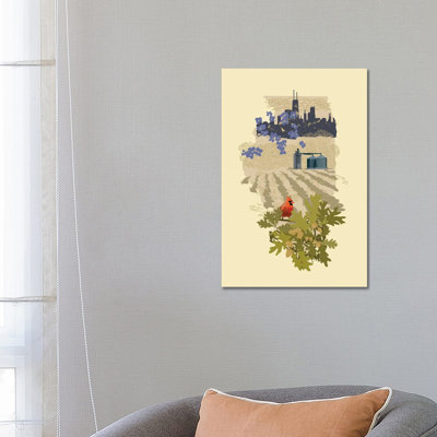 Illustrated State-Illinois 1 Piece Wrapped Canvas Wall Art