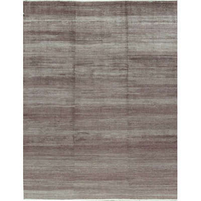 Striped Area Rug in Wine/Silver/Gray