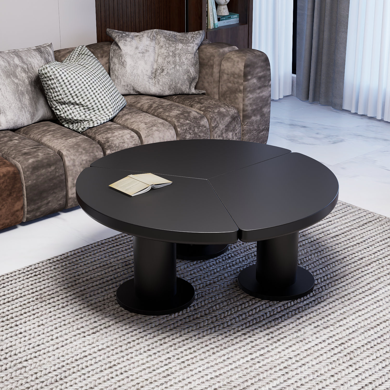 View of Compact Modern Plastic Bedside Table - Walmart.com