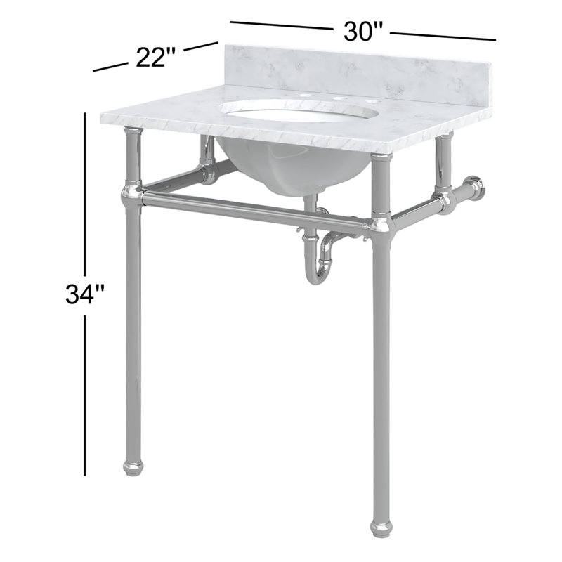 Ensemble de meuble-lavabo simple 30 po Copeland, Laiton satiné, Non