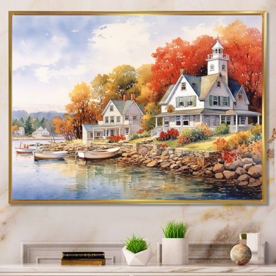 Connecticut's Lake Village Charm I, reproduction d'art sur toile