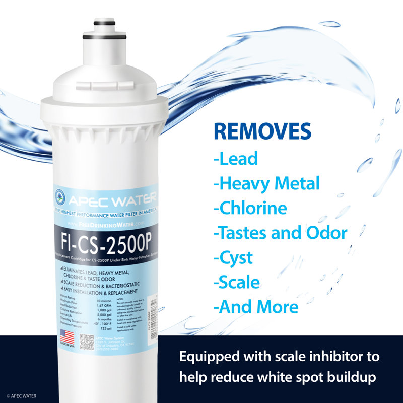 Filtre de remplacement à l’eau apec us de remplacement pour système de filtration d’eau sous le lavabo cs-2500p