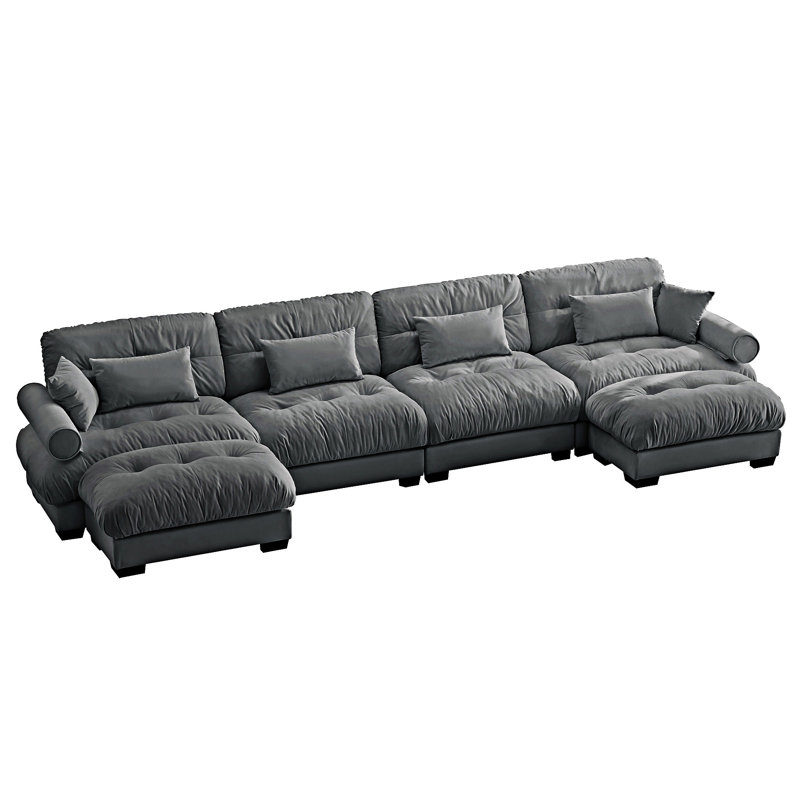 Modular Sectional Sofa Couch With Convertible Ottomans
