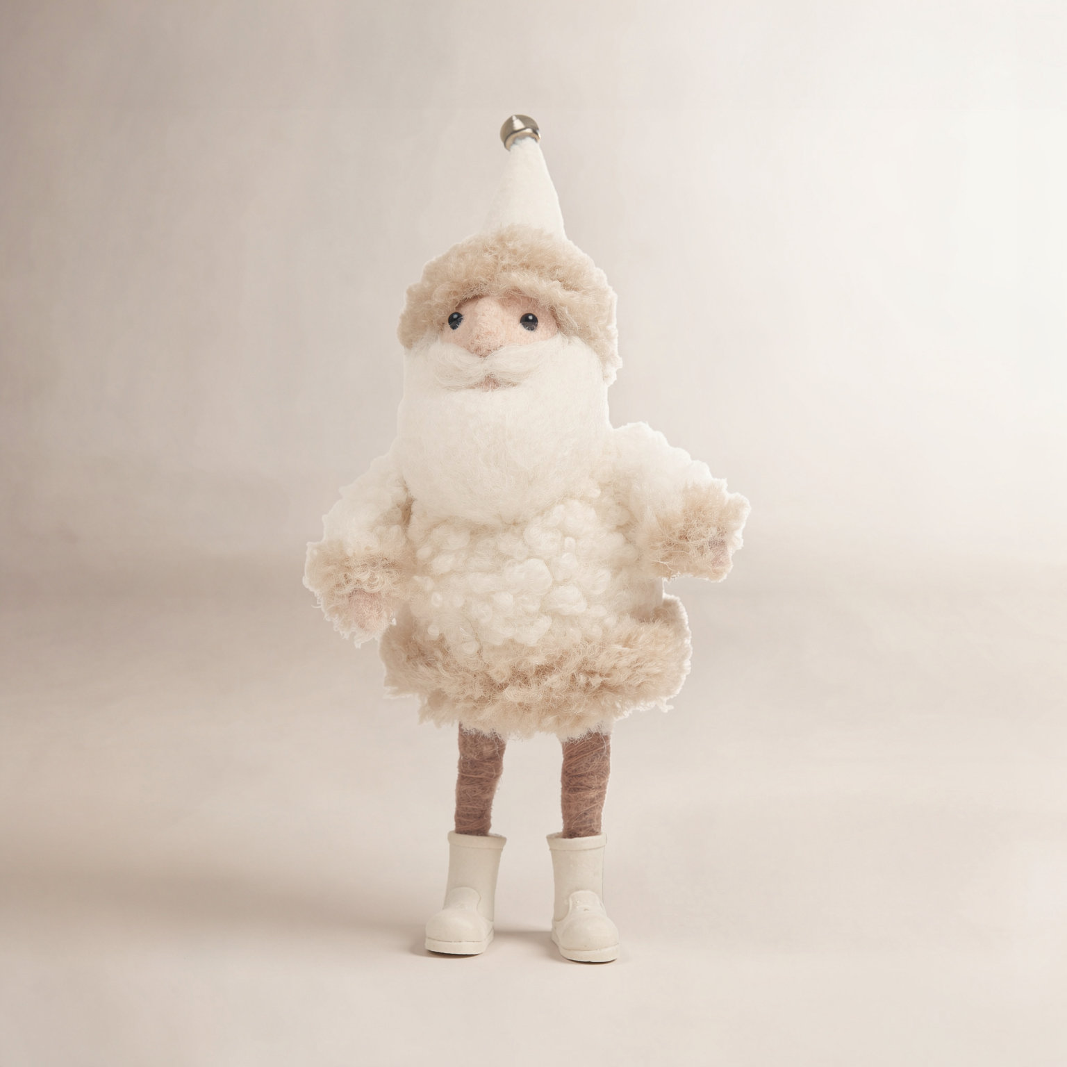 Faux Sherpa Doll Holiday Figurine