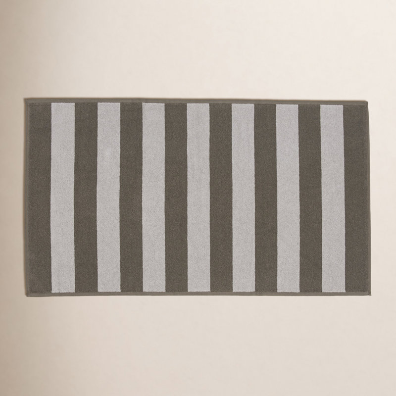 Simple Striped Striped Bath Mat, Sky/Peacock