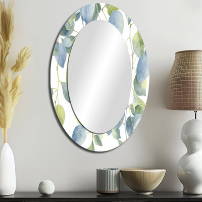 Miroir mural ovale blanc blanc et minimalisme eucalyptus Essence II