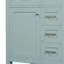 Meuble-lavabo de salle de bain 30 po seulement, 1 porte et 3 tiroirs, vert