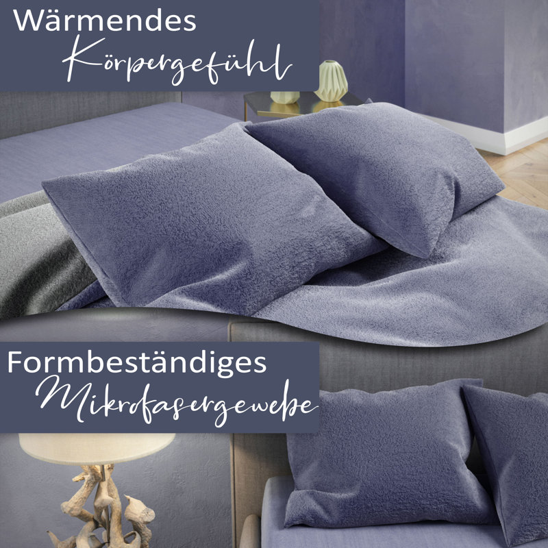 Chanson Bed Linen, 200 x 200 cm Duvet Cover Set with 2 Pillow Shams, Blue