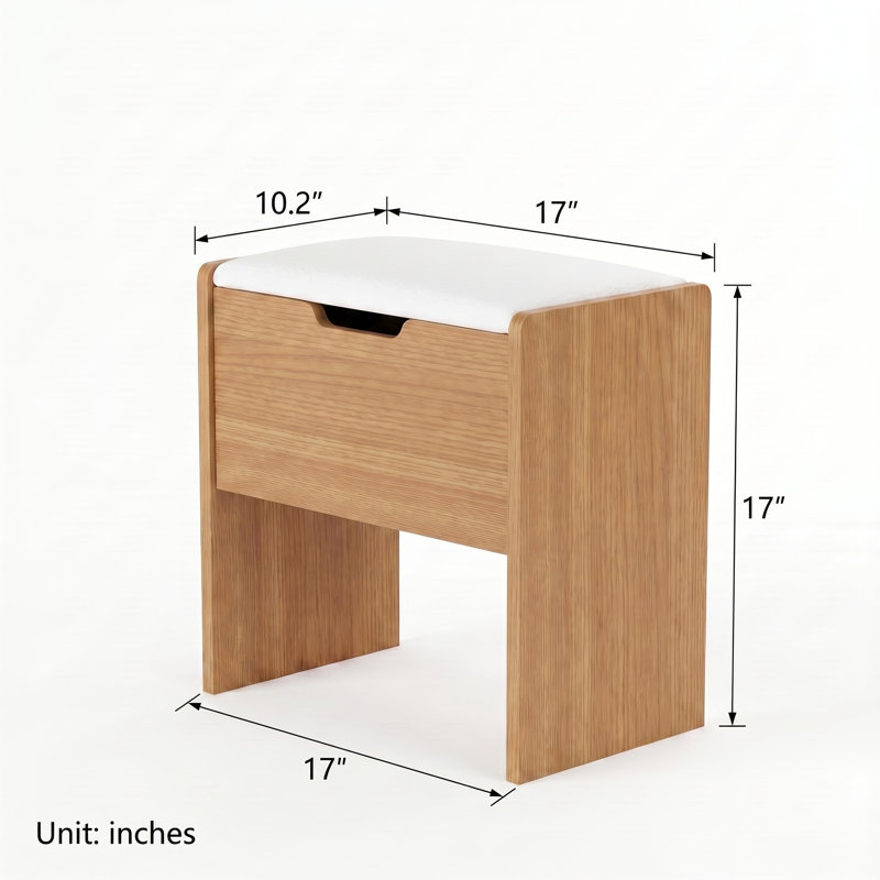 Tabouret de coiffeuse 2 en 1 avec rangement caché, banc de rangement rembourré pour chambre à coucher et espace de maquillage - disponible en 2 couleurs