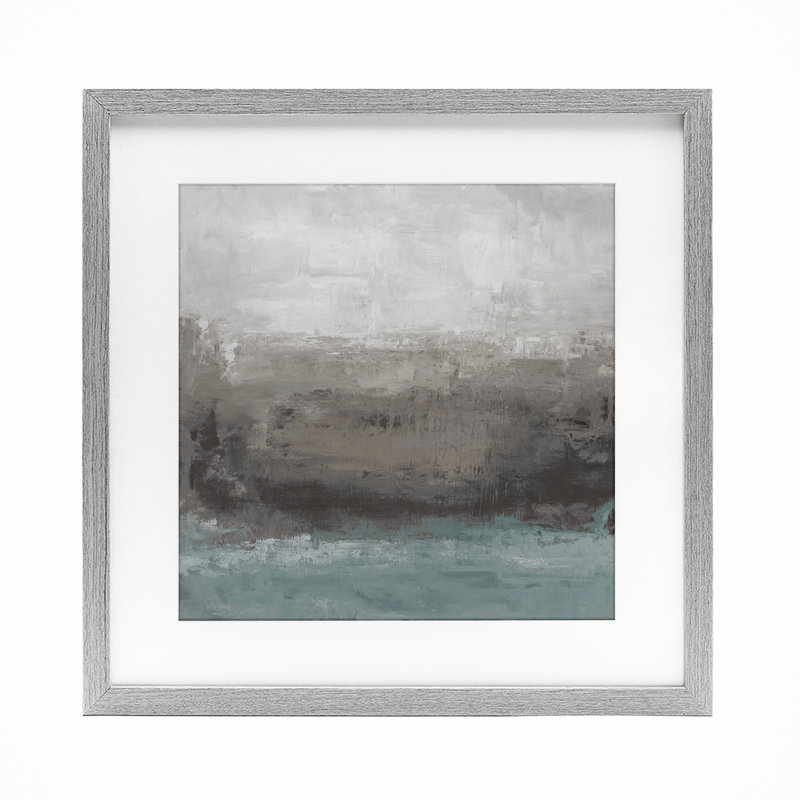 «Earth and Sea Abstraction», reproduction sous verre encadrée, conception par Hannah Dawson, H 16 po x l 16 po
