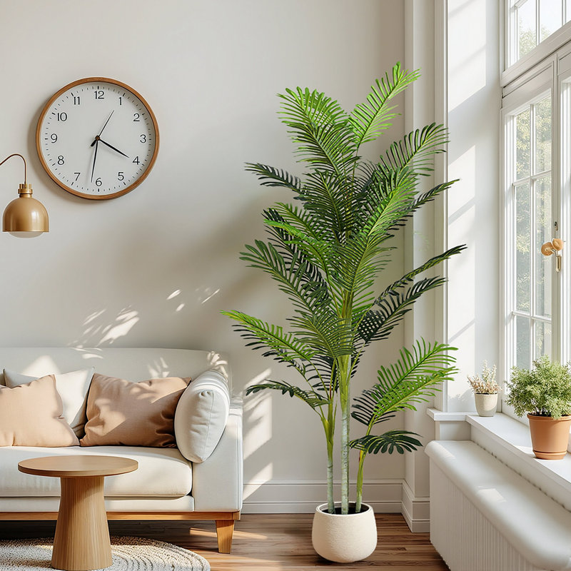 Palmier artificiel 78,5 "avec pot, ensemble de 2