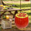 Tabouret de fruit de grenade, tabouret surdimensionné en résine de 13,4 po, table d'appoint, décorations d'intérieur pour jardin, mobilier d'extérieur polyvalent