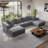 Oversized Comfort Modular Upholstered Boneless Sofa , With Pillows-606498360