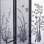 Cloison 70 pouces à 3 panneaux de hauteur / motif floral avec finition noire-1912427045