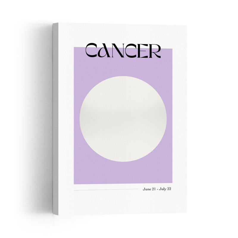 Cancer Zodiac Moon Minimalist Modern Abstract Crab Lavender Landscape Nature Wall Art Print by Anne-Marie Volfova - Print