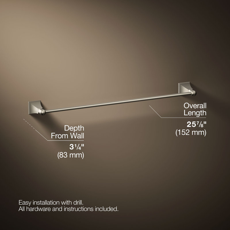 Memoirs® 25.875" Wall Mounted Towel Bar, Vibrant Brushed Nickel, 24"W