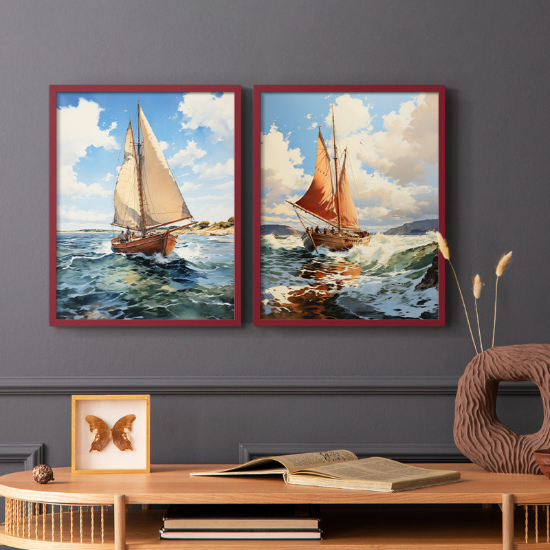 NAUTICAL Series CCCCXV - Reproduction encadrée de qualité supérieure - prêt à être accroché - aucun clou requis - aucun clou requis