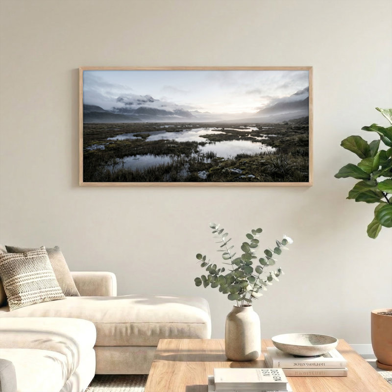 «Mountain Lake», reproduction d'art sur toile, ensemble de 1, Natural, L 48 po x H 24 po
