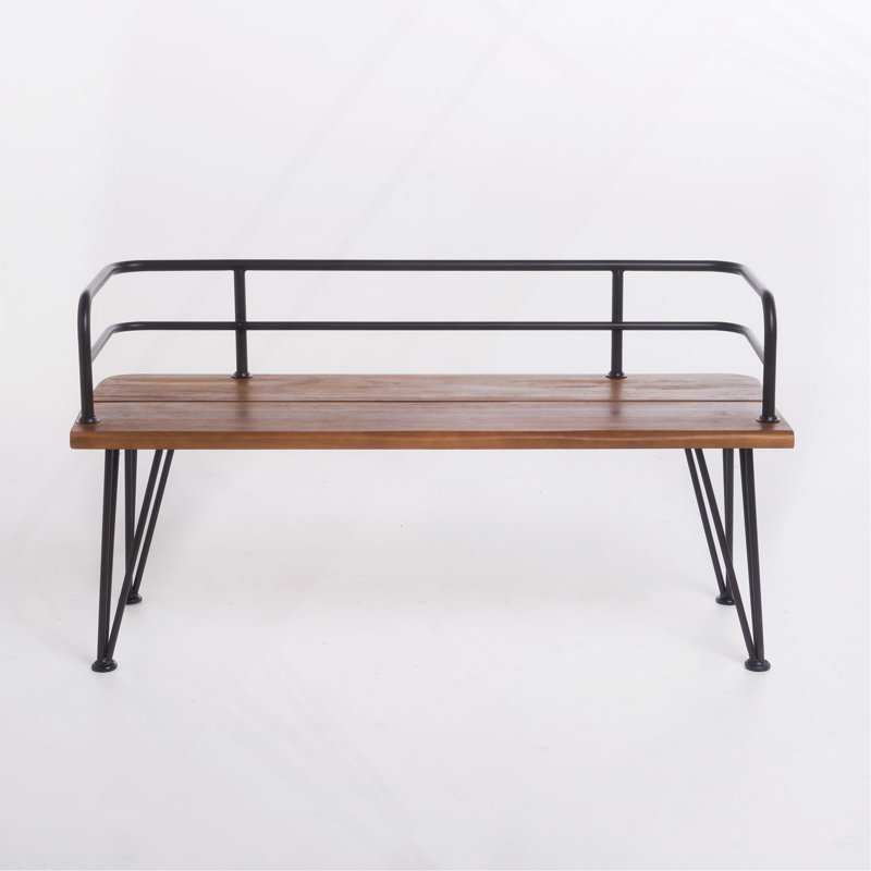 Banc en bois industriel et métal Zion