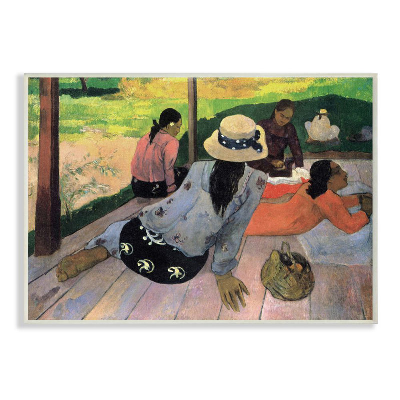 « village hall native figures classic » par paul gauguin-reproduction d’art, Plaque murale, H 13 po x l 19 po x P 0,5 po