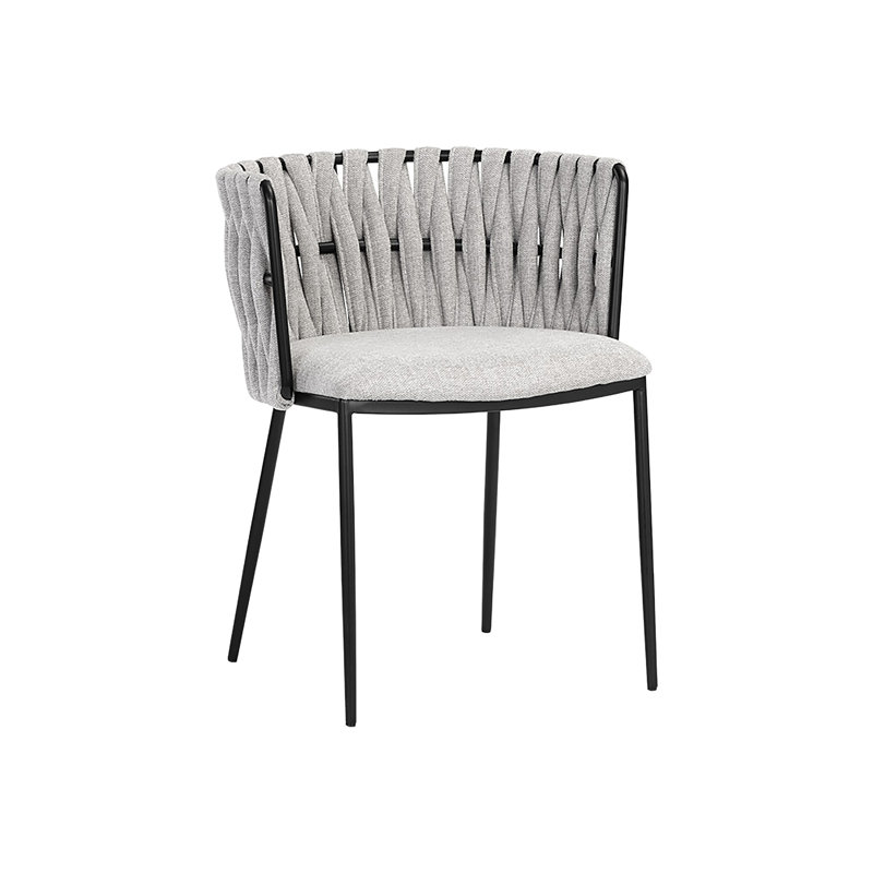 Chaise avec accoudoirs en métal la Mott, Gris pale