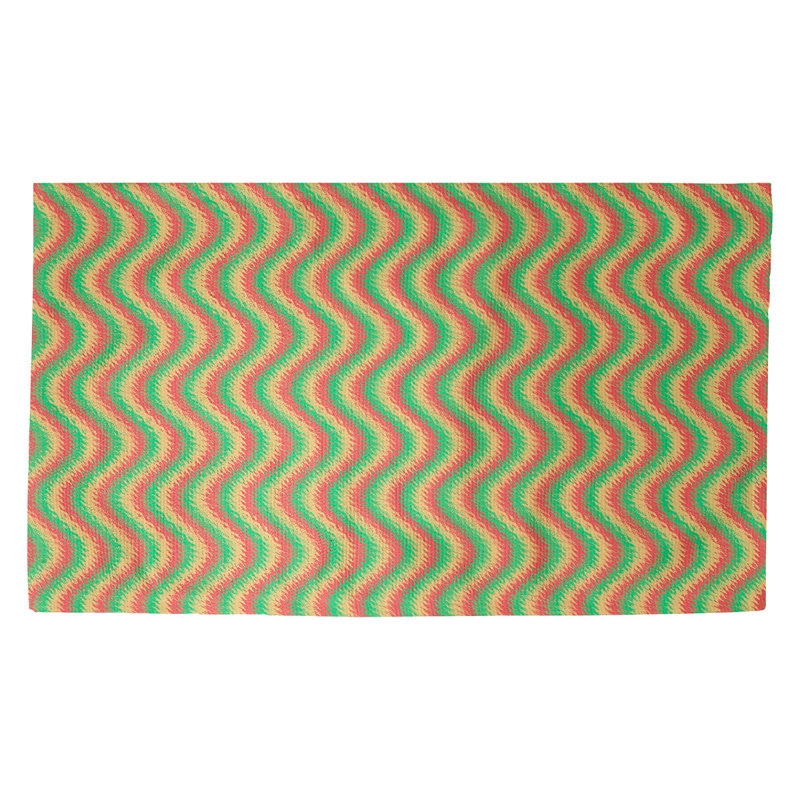 Kitterman Striped Indoor Doormat, Rectangle 5'2.5" x 7'2", Orange/Green