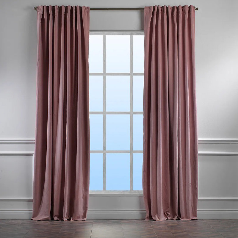 Extra Long & Extra Wide Decorative Curtain Single Panel, 140cm Width x 245cm Drop, Rose Pink