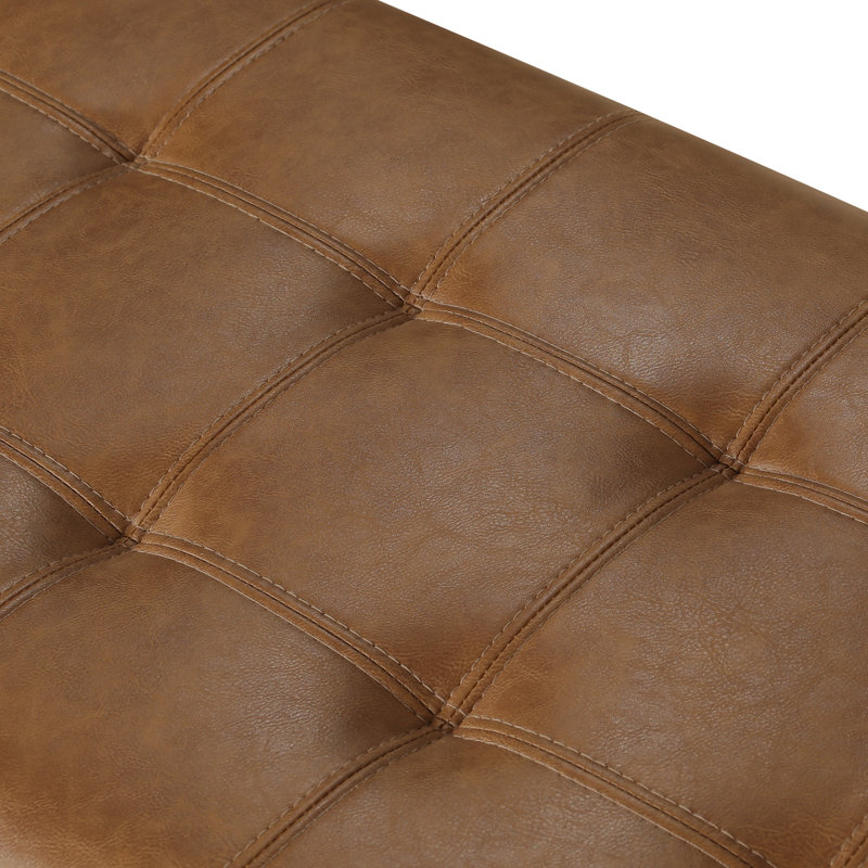 Banc de rangement en simili cuir Loggins, Marron clair