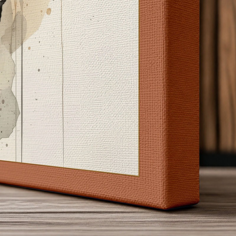 Explosive Centre Abstract - Wrapped Canvas, 18x12 - 45.7 x 30.5 cm, Terracotta Border
