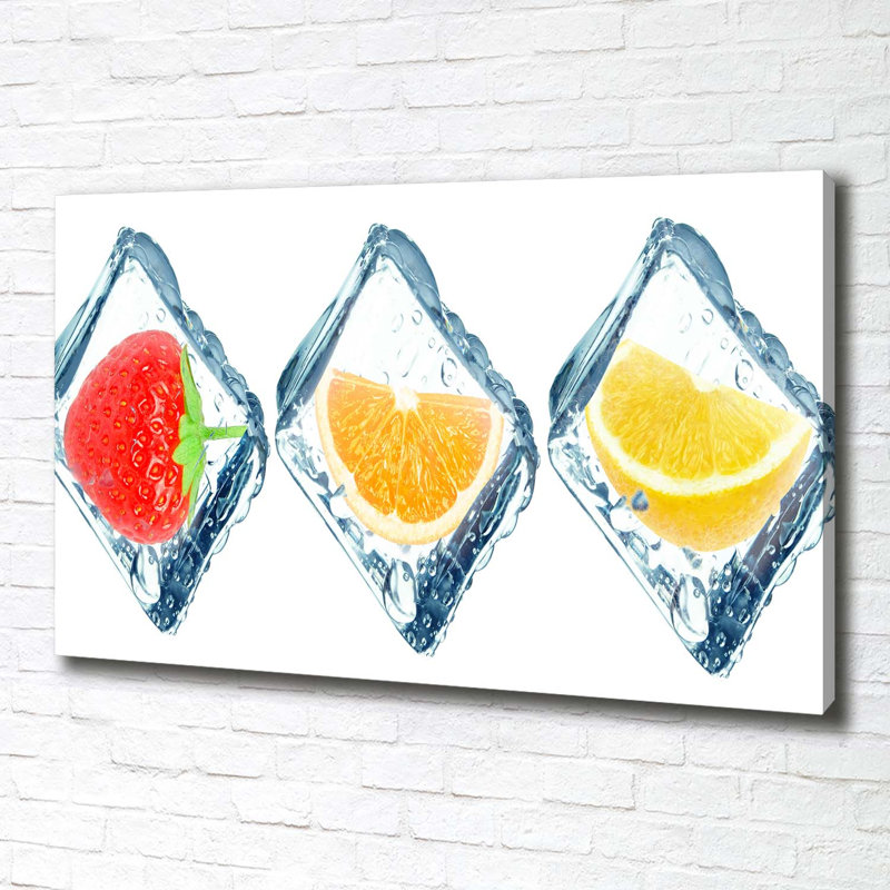 Fruit In Cubes - Wrapped Canvas Print