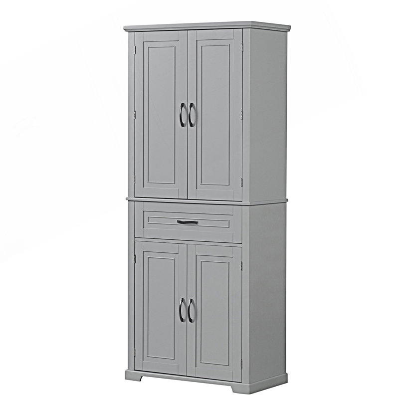 Armoire de rangement de salle de bain avec tiroir, armoire d'appoint, Gris