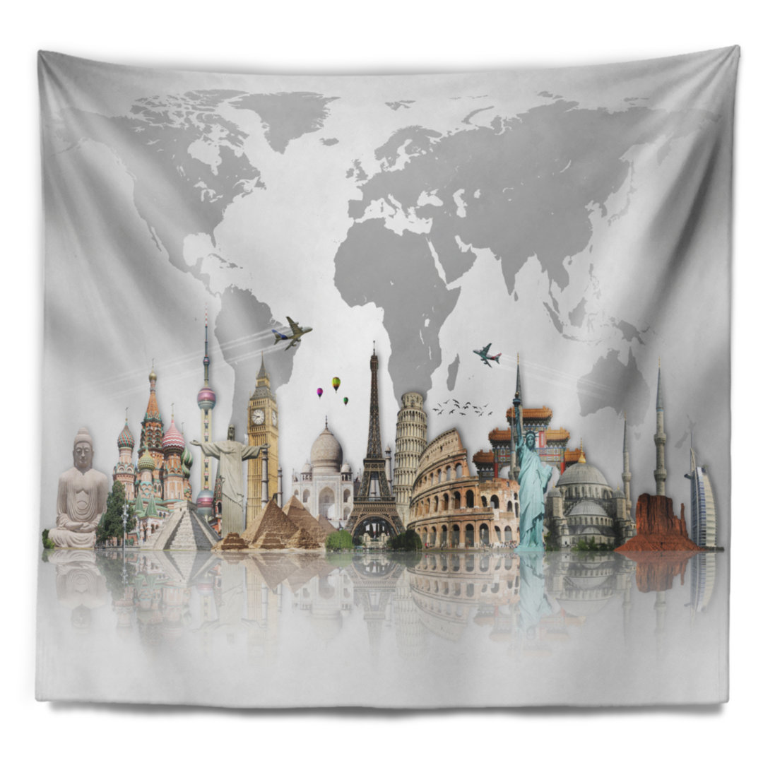 Famous Monuments Across World Tapestry East Urban Home