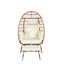 Fauteuil à œufs en osier, fauteuil à œufs en rotin intérieur / extérieur, grands fauteuils à gros œufs de 600 lb avec repose-pieds et coussins épais
