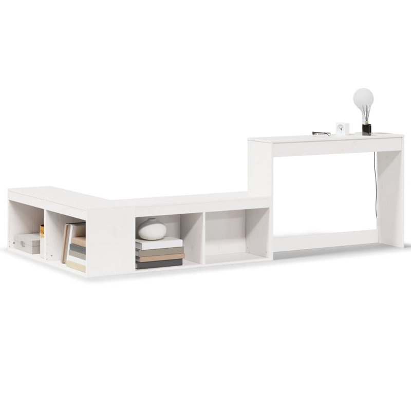 Kimberlee 222cm W Solid Wood Bedside Table, White