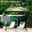 Parasol extérieur de 10 pi avec 8 nervures solides et cadre de protection de jardin imperméable