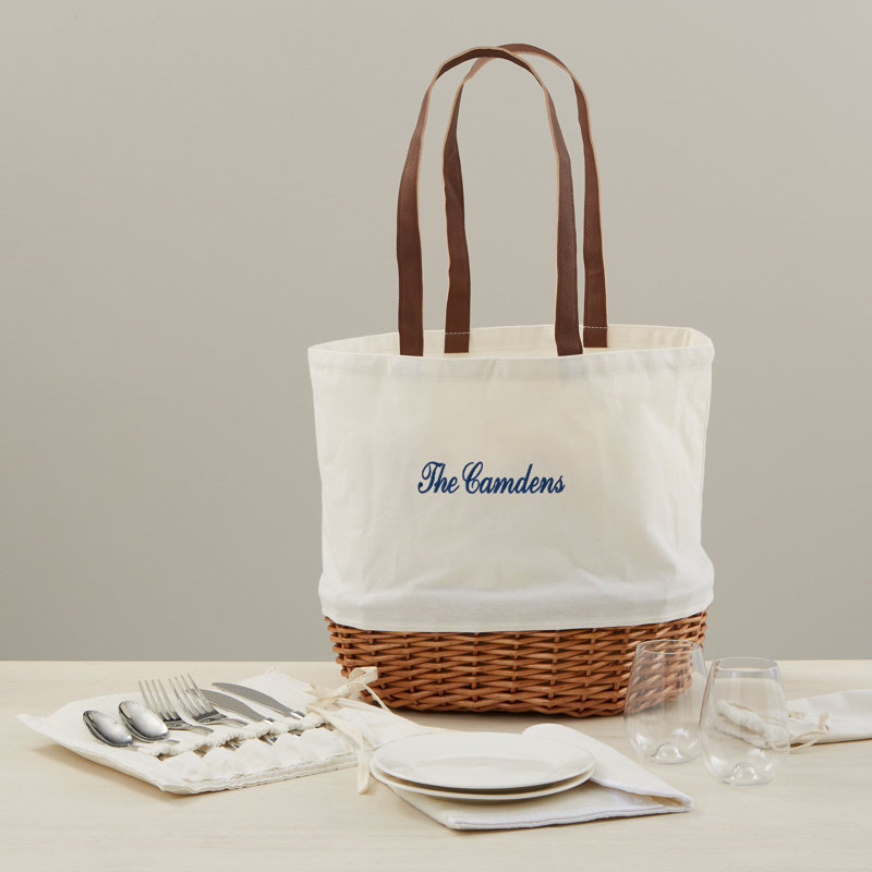 Panier de pique-nique brodé pour deux, Oui