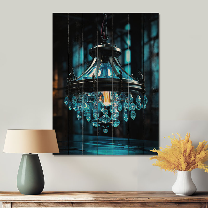 Lustre sophistiqué moderne sur bois, H 32 po x l 24 po x P 0,78 po