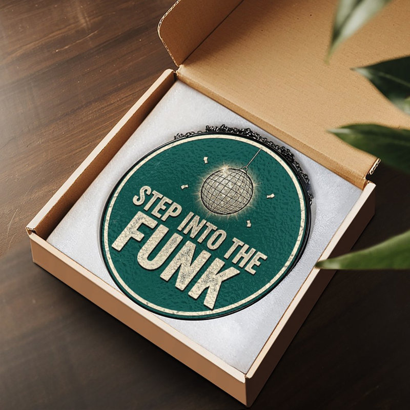 Plaque murale en verre coloré Funk Disco, 9,8 x 9,8 po (25 x 25 cm)
