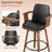 Modern 360° Swivel Bar Stools With Bentwood Armrests – PU Leather Cushioned Seat, High-Density Foam, Metal Footrest, Kitchen & Home Bar Seating-894527006