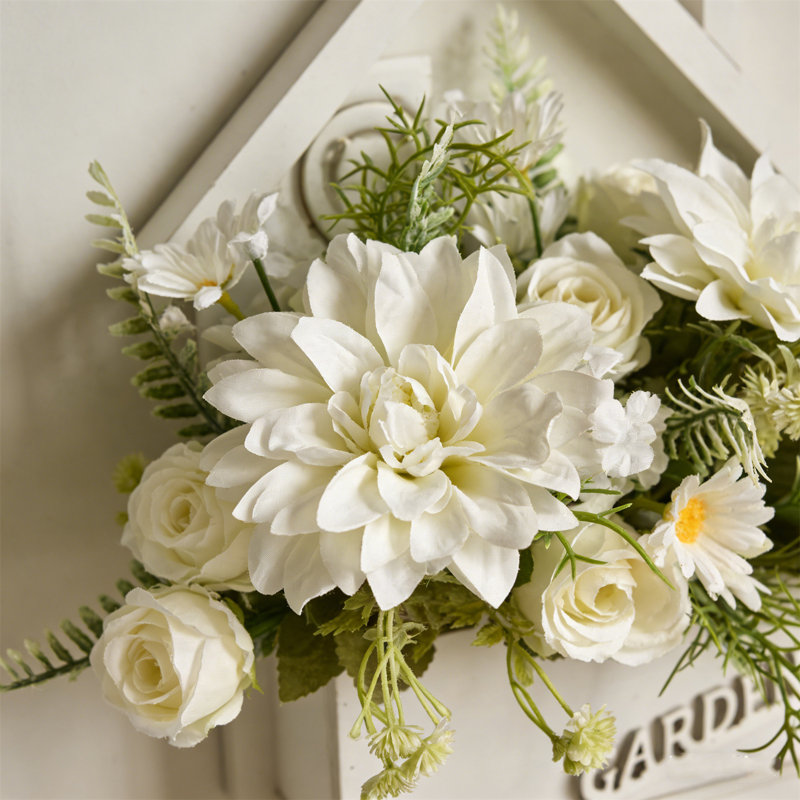Fleur artificielle murale, Blanc