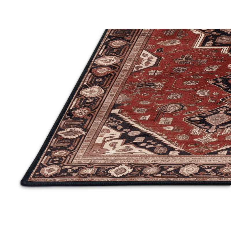 Tapis brun lavable à la machine, Rectangle 5 pi x 7 pi