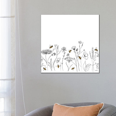 Bees and Botanicals Pattern IX 1 Piece Painting on Canvas