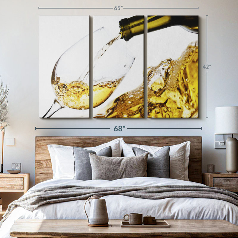 «White Wine Splash» sur, H 42 po x l 65 po x P 1,25 po