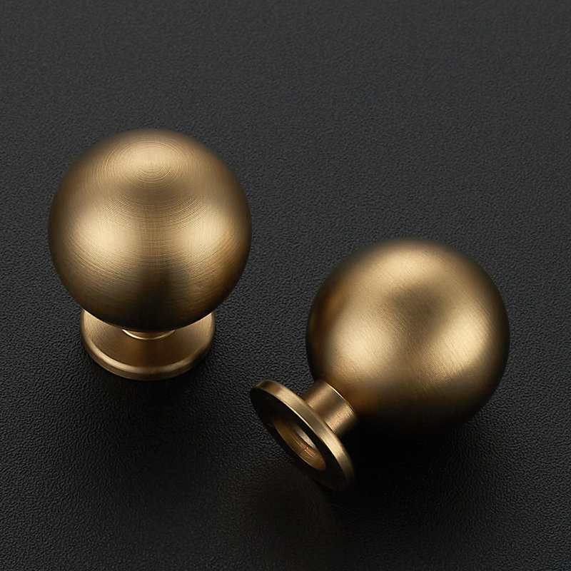 Champagne Bronze Cabinet Knobs 12 Pack Round Ball Drawer Knobs, 1" Diameter，Ball Knob Shape, Dresser Drawer Restyle, Easy Install, For Cabinets, Dressers, Cupboards, Wardrobes, Home Hardware Upgrade