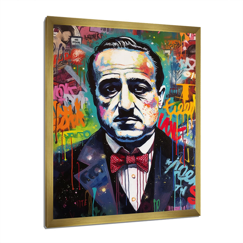 Iconic Pop Art II - reproduction sur toile, H 32 po x l 16 po x P 1 po, Encadrement doré