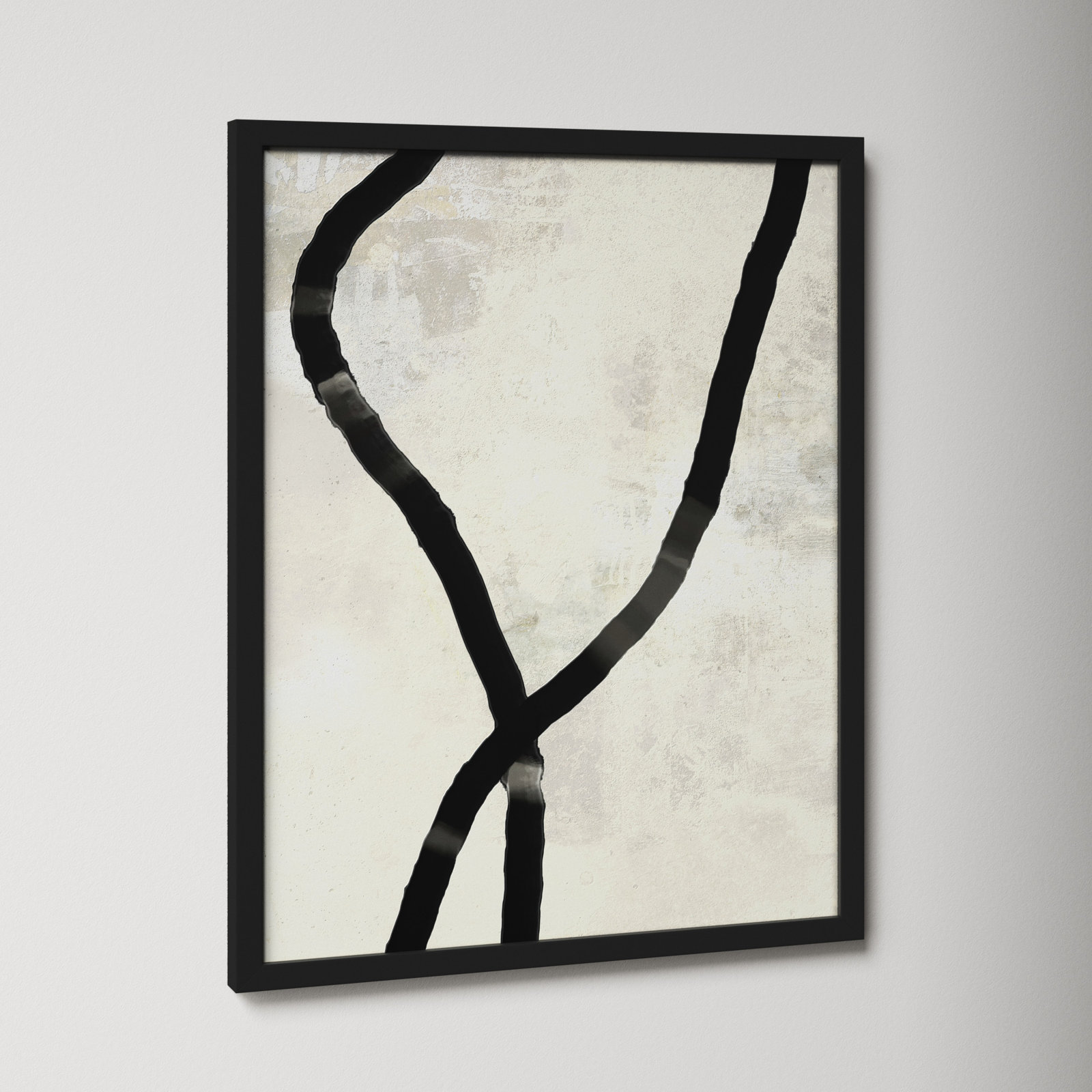Black Rope 5 by Jacques Pilon, 30" H x 24" W x 1.25" D, Black